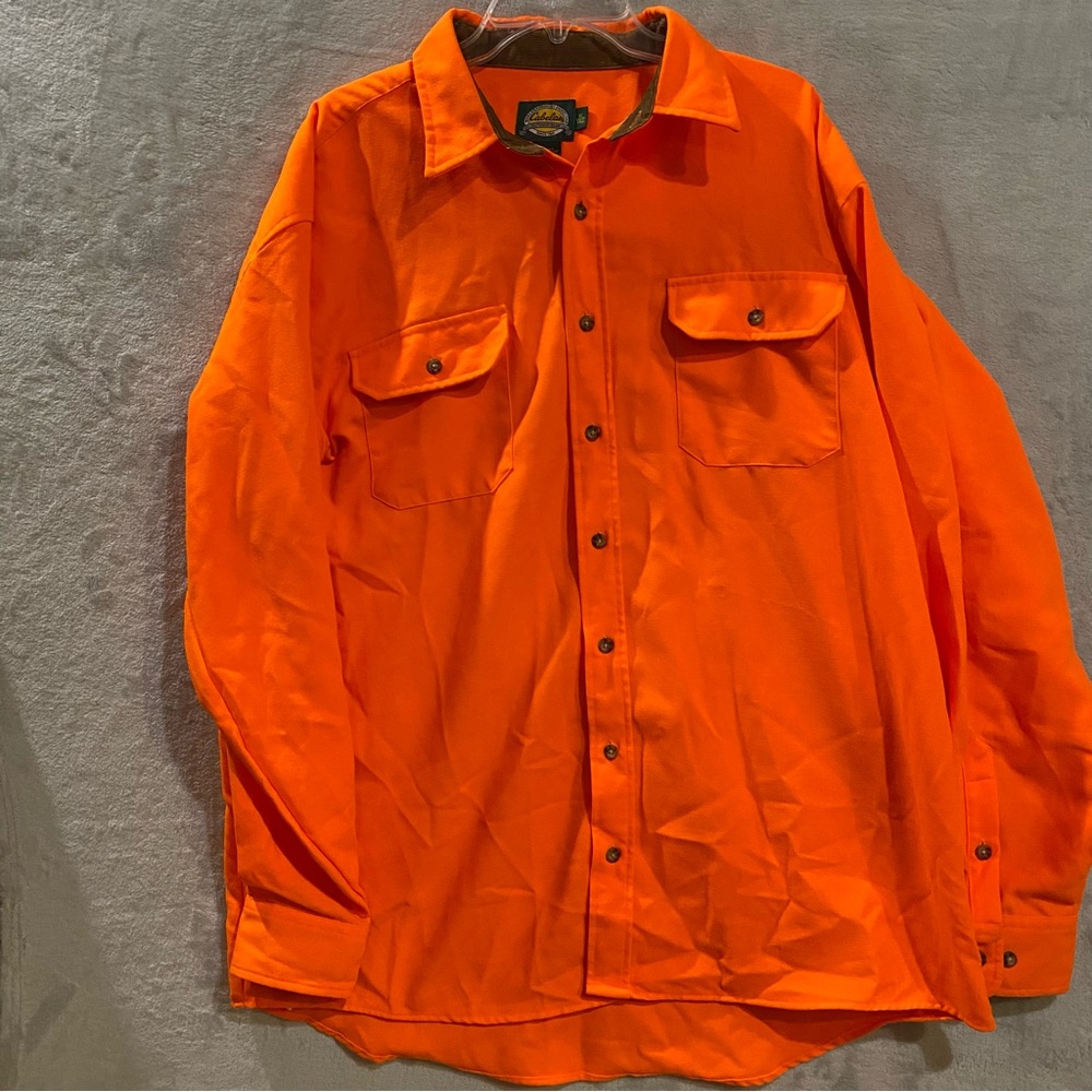Vtg. Cabelas Shirt Men’s XL Orange Button Down Hunting Long Sleeve Safety